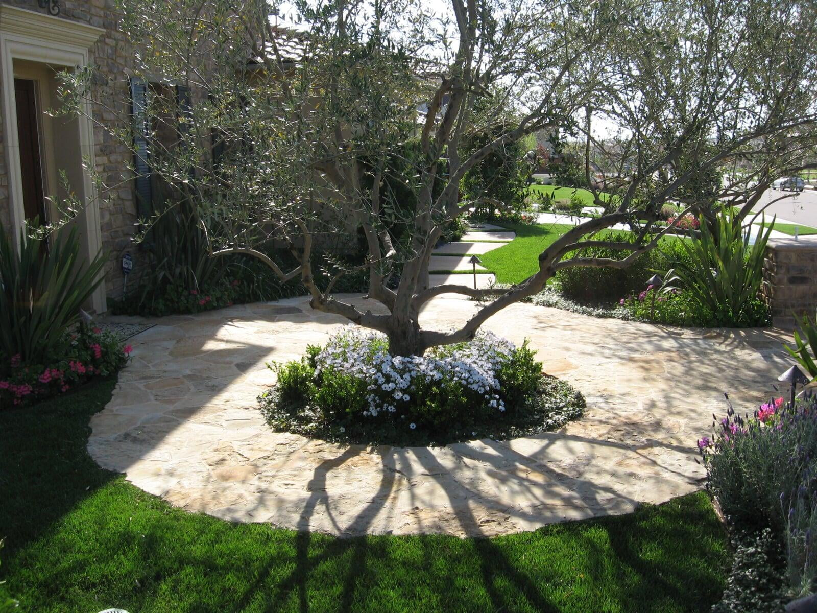 Castle Residence — flagstone courtyard