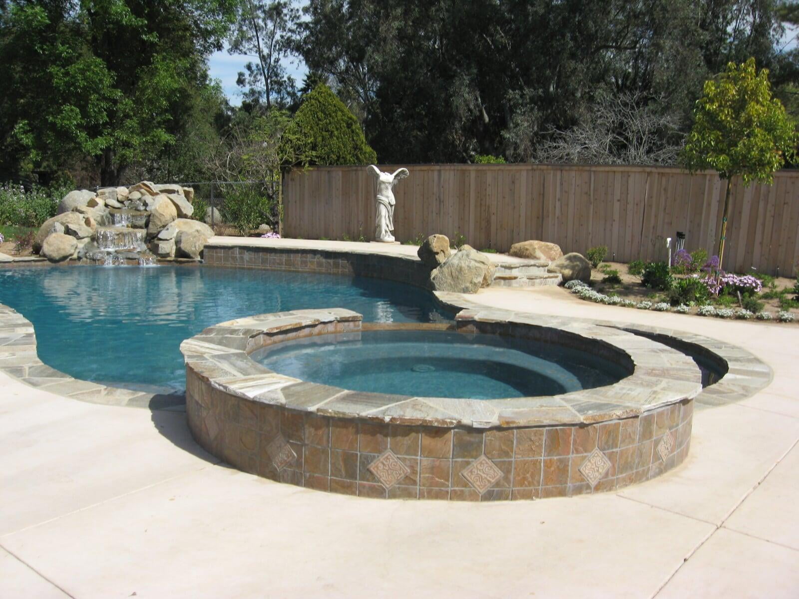 Earwicker Residence — pool and raised spa