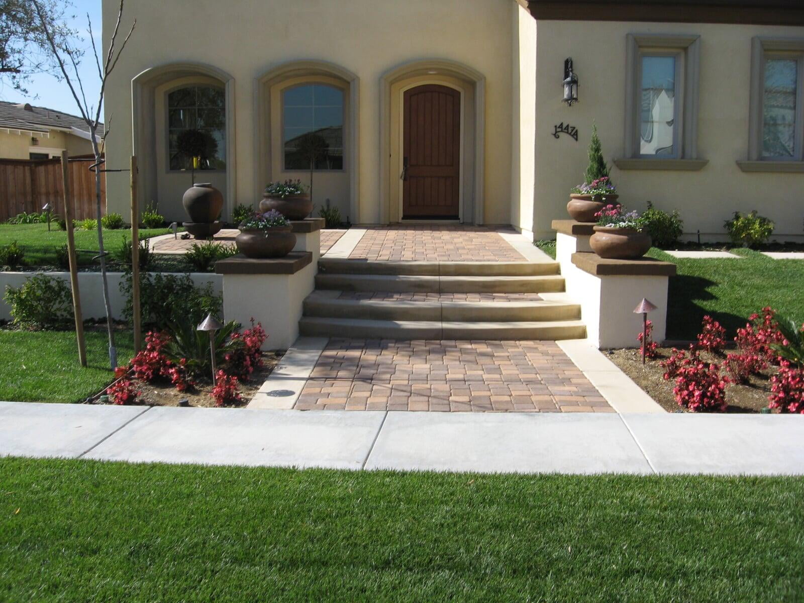 Paver entry and stone steps